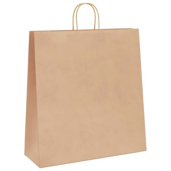 vidaXL Kraftpapperspåsar 50 st med handtag brun 45x17x48 cm