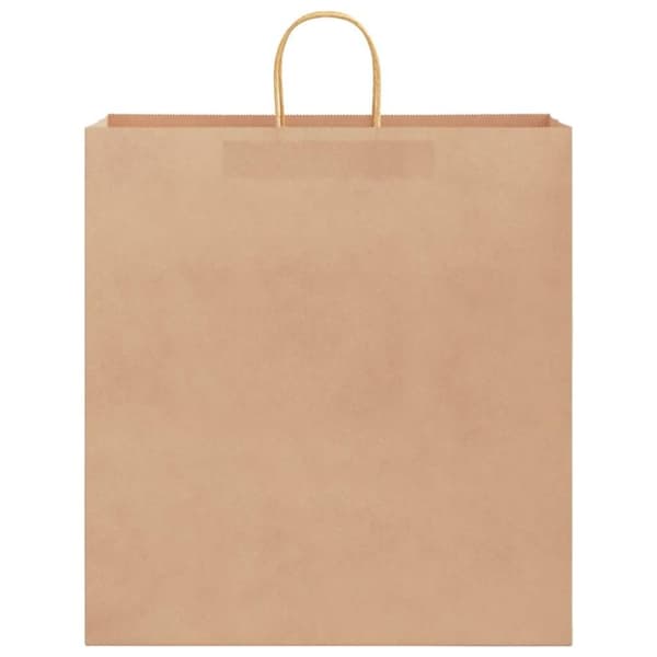 vidaXL Kraftpapperspåsar 50 st med handtag brun 45x17x48 cm
