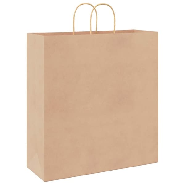 vidaXL Kraftpapperspåsar 50 st med handtag brun 45x17x48 cm