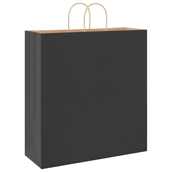 vidaXL Kraftpapperspåsar 50 st med handtag svart 45x17x48 cm