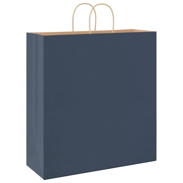 vidaXL Kraftpapperspåsar 250 st med handtag blå 45x17x48 cm