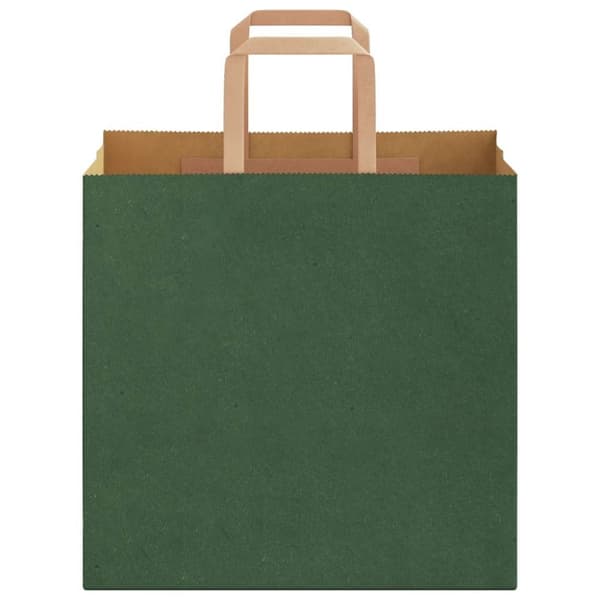 vidaXL Kraftpapperspåsar 50 st med handtag grön 26x17x25 cm