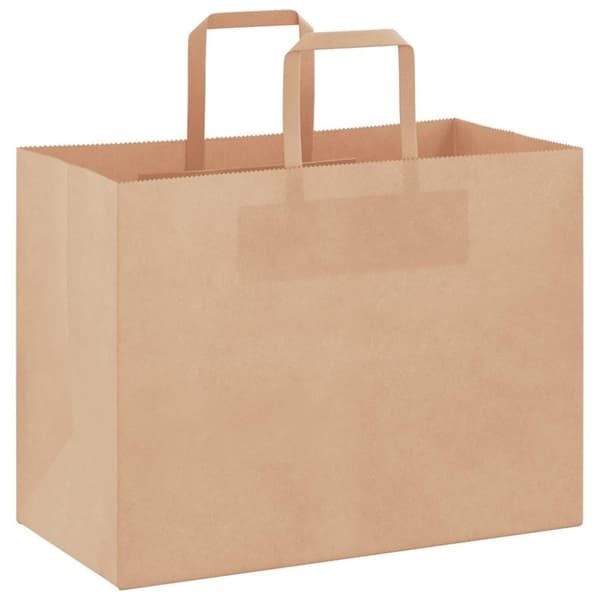 vidaXL Kraftpapperspåsar 250 st med handtag brun 32x17x25 cm