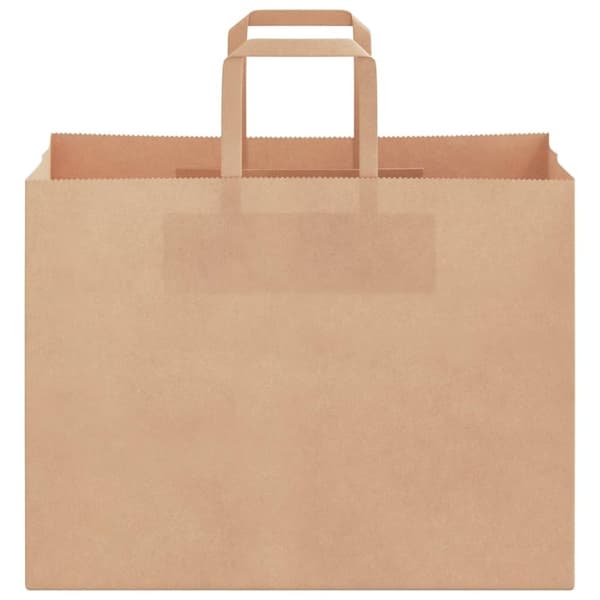 vidaXL Kraftpapperspåsar 250 st med handtag brun 32x17x25 cm