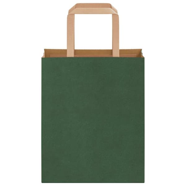vidaXL Kraftpapperspåsar 250 st med handtag grön 18x8x22 cm