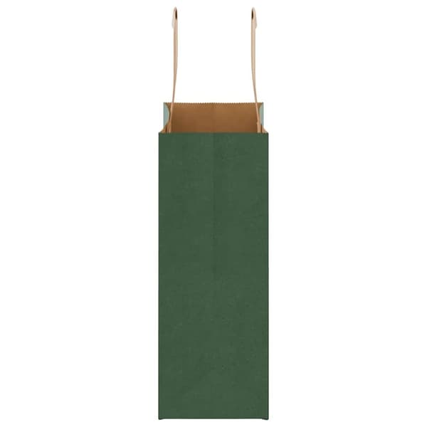 vidaXL Kraftpapperspåsar 250 st med handtag grön 18x8x22 cm