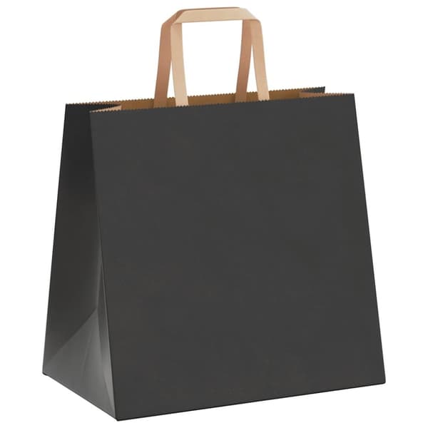 vidaXL Kraftpapperspåsar 50 st med handtag svart 26x17x25 cm