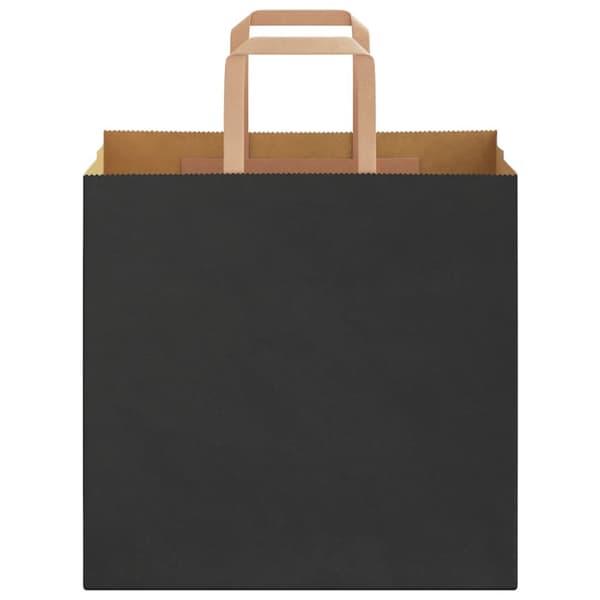 vidaXL Kraftpapperspåsar 50 st med handtag svart 26x17x25 cm