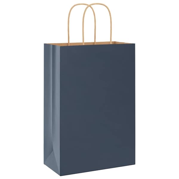 vidaXL Papperspåsar 250 st med handtag blå 21x11x31 cm