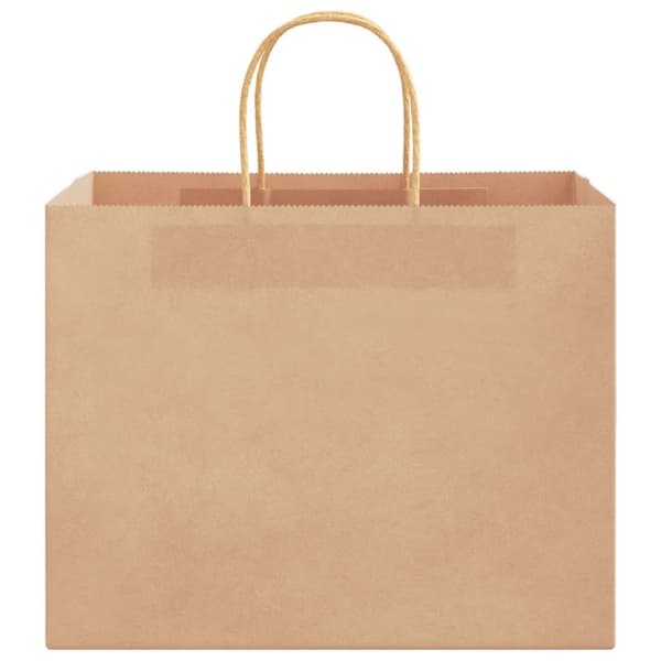 vidaXL Kraftpapperspåsar 50 st med handtag brun 32x22x24 cm