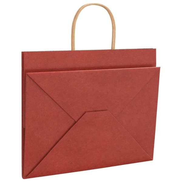vidaXL Kraftpapperspåsar 50 st med handtag röd 32x22x24 cm