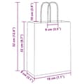 Miniatyrbild 11 av 11: vidaXL Kraftpapperspåsar 250 st med handtag gul 18x8x22 cm