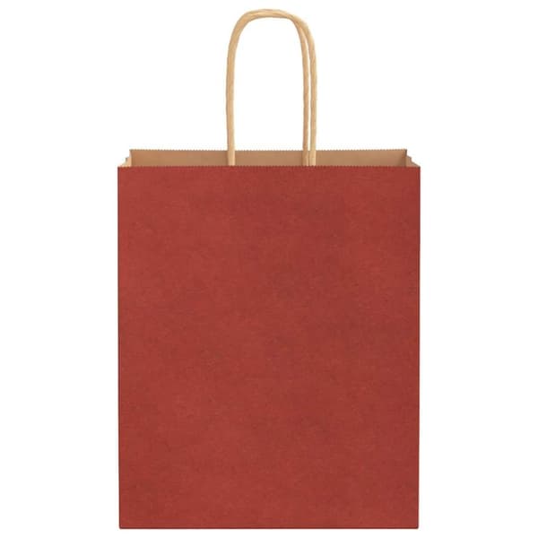 vidaXL Kraftpapperspåsar 250 st med handtag röd 18x8x22 cm