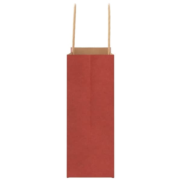 vidaXL Kraftpapperspåsar 250 st med handtag röd 18x8x22 cm