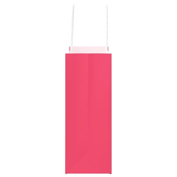 vidaXL Kraftpapperspåsar 250 st med handtag rosa 18x8x22 cm