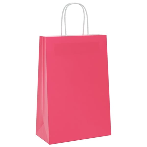vidaXL Papperspåsar 50 st med handtag rosa 21x11x31 cm