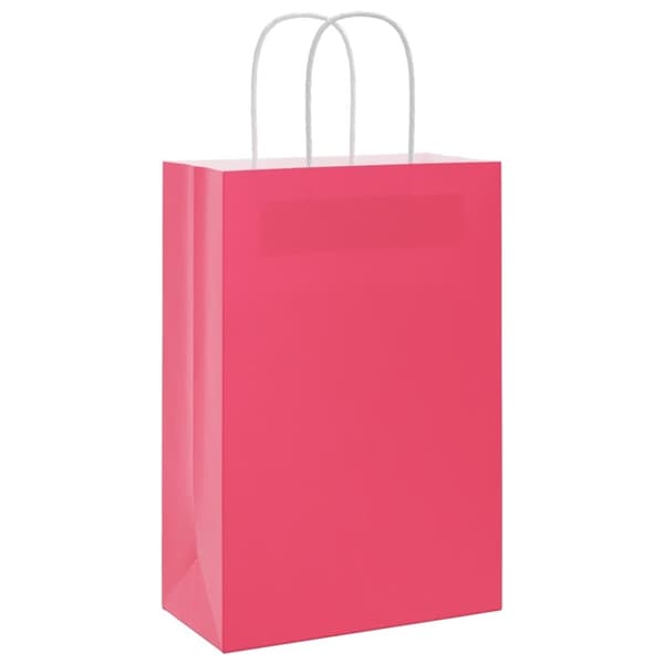 vidaXL Papperspåsar 50 st med handtag rosa 21x11x31 cm