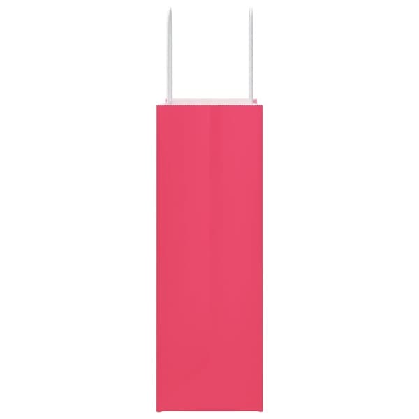 vidaXL Papperspåsar 50 st med handtag rosa 21x11x31 cm