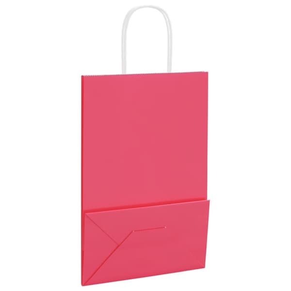 vidaXL Papperspåsar 50 st med handtag rosa 21x11x31 cm