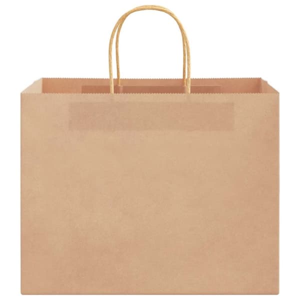vidaXL Kraftpapperspåsar 250 st med handtag brun 32x22x24 cm