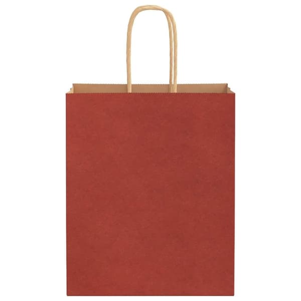 vidaXL Kraftpapperspåsar 50 st med handtag röd 18x8x22 cm