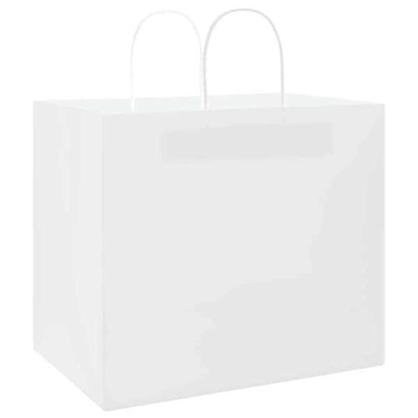 vidaXL Kraftpapperspåsar 250 st med handtag vit 32x22x28 cm