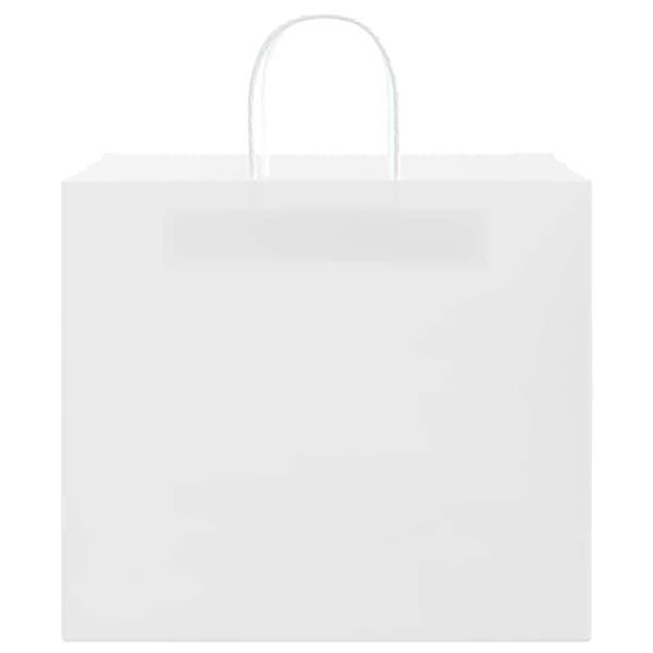 vidaXL Kraftpapperspåsar 250 st med handtag vit 32x22x28 cm