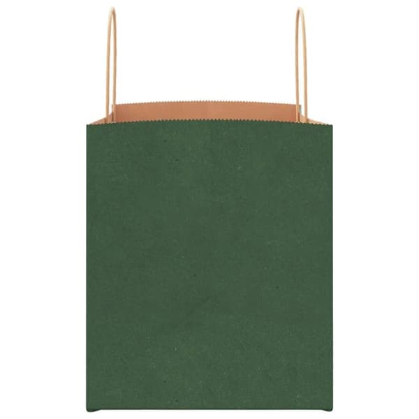vidaXL Kraftpapperspåsar 250 st med handtag grön 32x22x24 cm