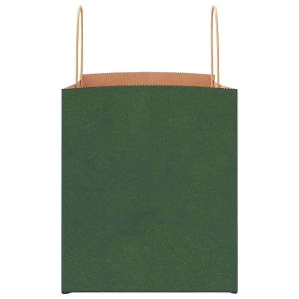 vidaXL Kraftpapperspåsar 50 st med handtag grön 32x22x24 cm