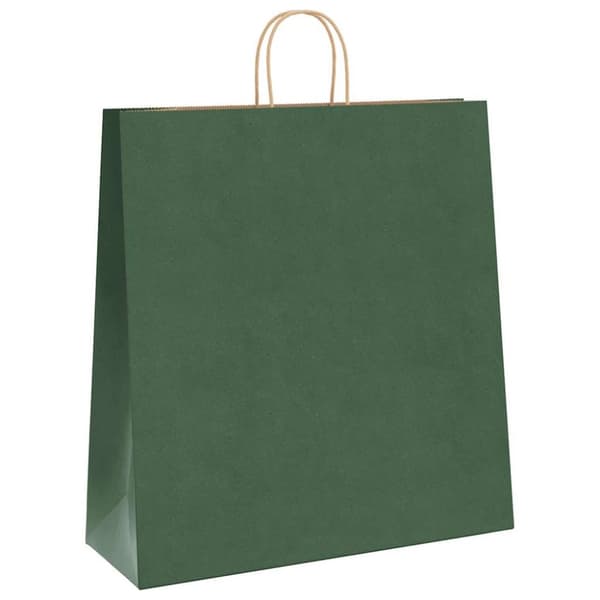 vidaXL Kraftpapperspåsar 250 st med handtag grön 45x17x48 cm