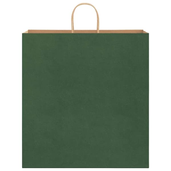 vidaXL Kraftpapperspåsar 250 st med handtag grön 45x17x48 cm