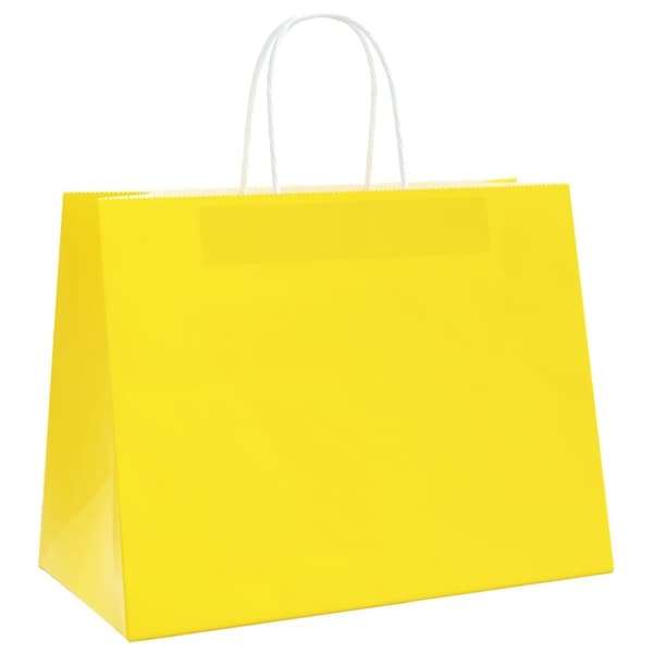 vidaXL Kraftpapperspåsar 250 st med handtag gul 32x17x25 cm