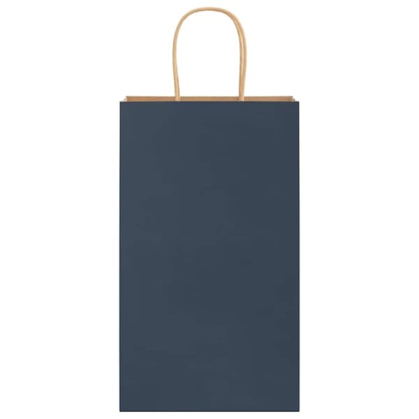 vidaXL Kraftpapperspåsar 50 st med handtag blå 21x11x36 cm