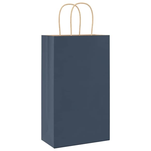 vidaXL Kraftpapperspåsar 50 st med handtag blå 21x11x36 cm
