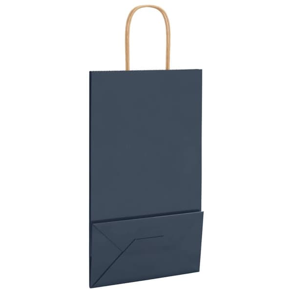 vidaXL Kraftpapperspåsar 50 st med handtag blå 21x11x36 cm