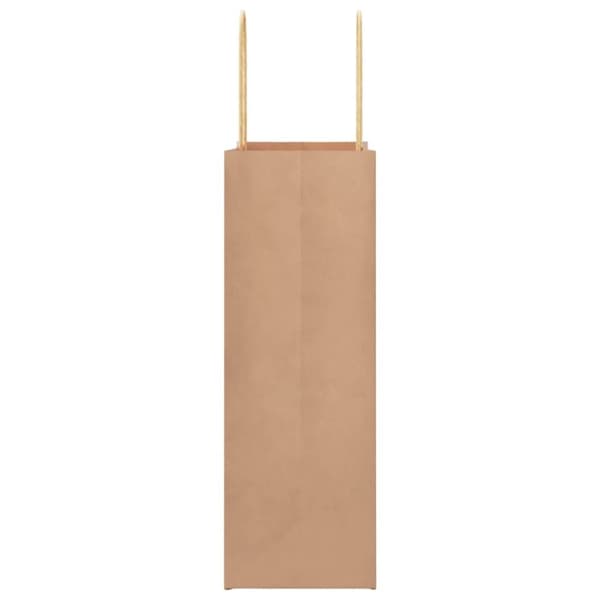 vidaXL Papperspåsar 250 st med handtag brun 21x11x31 cm