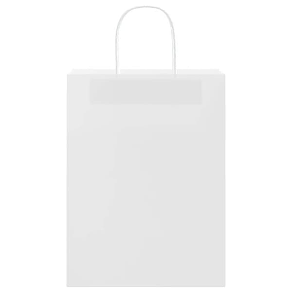 vidaXL Kraftpapperspåsar 250 st med handtag vit 26x12x35 cm