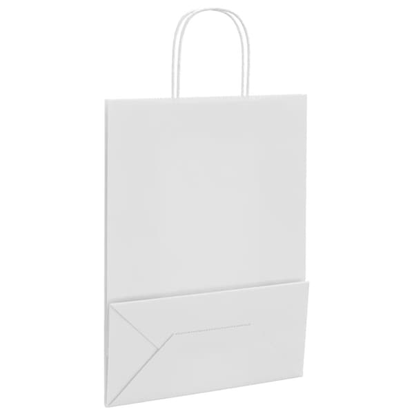vidaXL Kraftpapperspåsar 250 st med handtag vit 26x12x35 cm