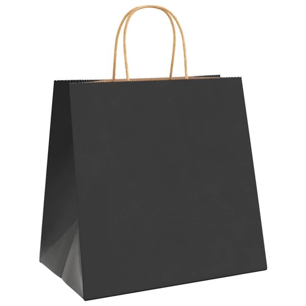 vidaXL Kraftpapperspåsar 250 st med handtag svart 26x17x25 cm
