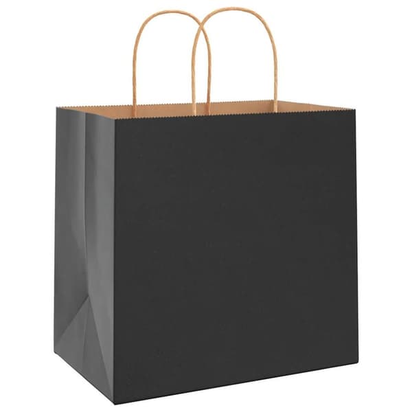 vidaXL Kraftpapperspåsar 250 st med handtag svart 26x17x25 cm
