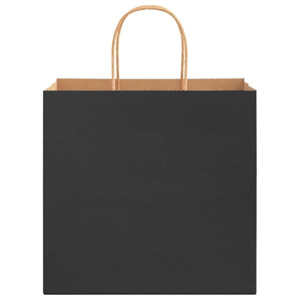vidaXL Kraftpapperspåsar 250 st med handtag svart 26x17x25 cm