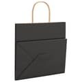 Miniatyrbild 9 av 11: vidaXL Kraftpapperspåsar 250 st med handtag svart 26x17x25 cm