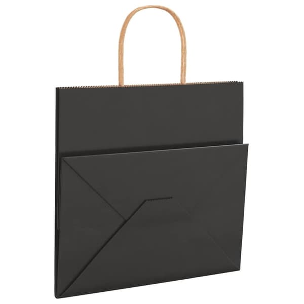 vidaXL Kraftpapperspåsar 250 st med handtag svart 26x17x25 cm