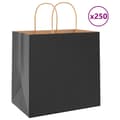 Miniatyrbild 1 av 11: vidaXL Kraftpapperspåsar 250 st med handtag svart 26x17x25 cm