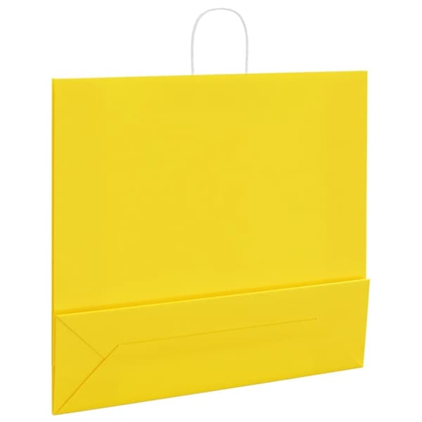 vidaXL Kraftpapperspåsar 50 st med handtag gul 54x15x49 cm