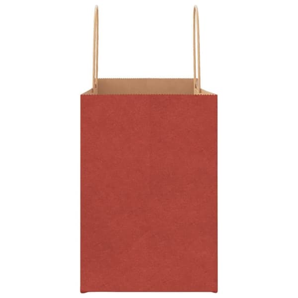 vidaXL Kraftpapperspåsar 250 st med handtag röd 32x17x25 cm