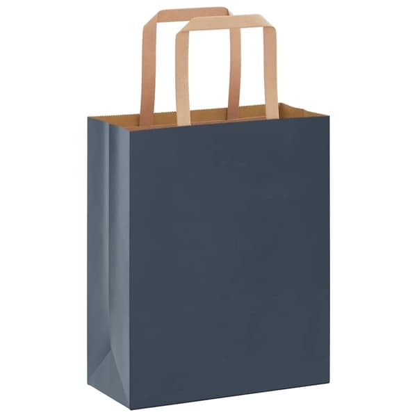vidaXL Kraftpapperspåsar 250 st med handtag blå 18x8x22 cm