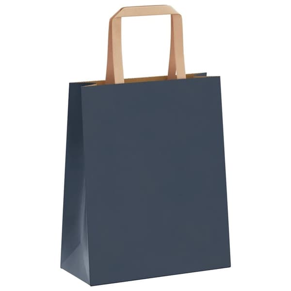 vidaXL Kraftpapperspåsar 250 st med handtag blå 18x8x22 cm