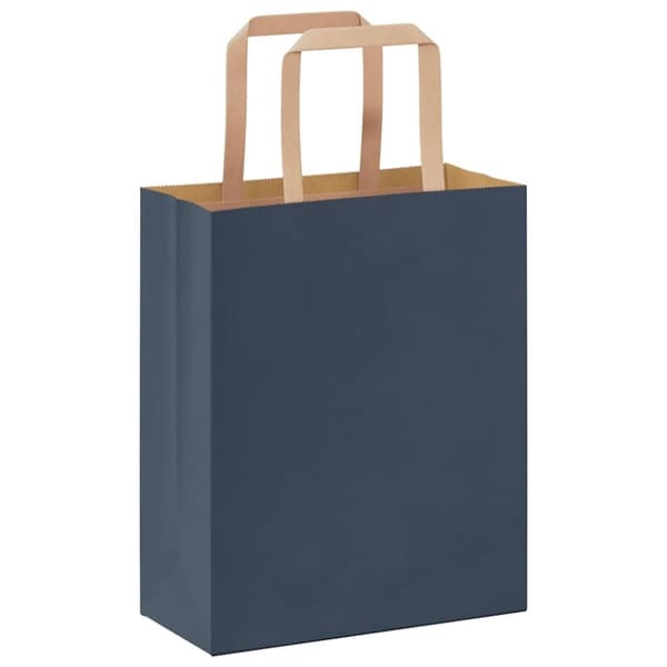 vidaXL Kraftpapperspåsar 250 st med handtag blå 18x8x22 cm
