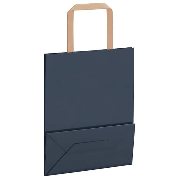 vidaXL Kraftpapperspåsar 250 st med handtag blå 18x8x22 cm